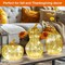 Glass Pumpkin with LED Lights Timer for Fall Thanksgiving Decor, Lighted Pumpkin Fall Centerpiece for Tables Indoor Mantel Windows